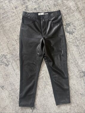 Abercrombie & Fitch Black Faux Leather Jeans